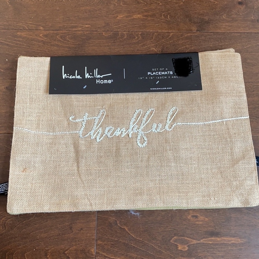 Nicole Miller Thankful jute placemats set of 4